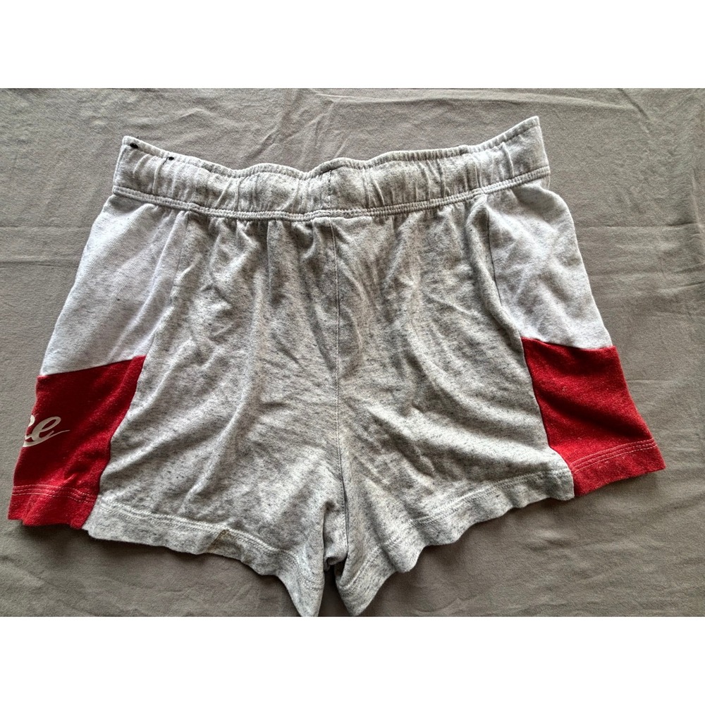 Nike Sportswear Womens Shorts Grey Red Colorblock Drawstring Size S Small - Picture 2 of 6